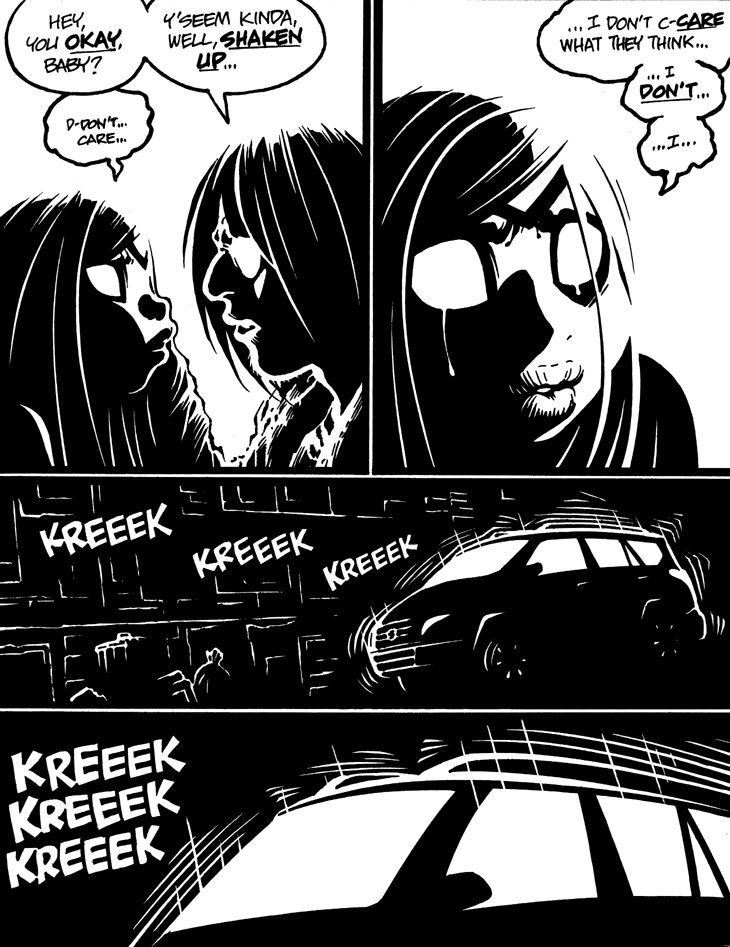 Panels 3-4: KREEK KREEK KREEK? What the devil is going on, here? Let's ...